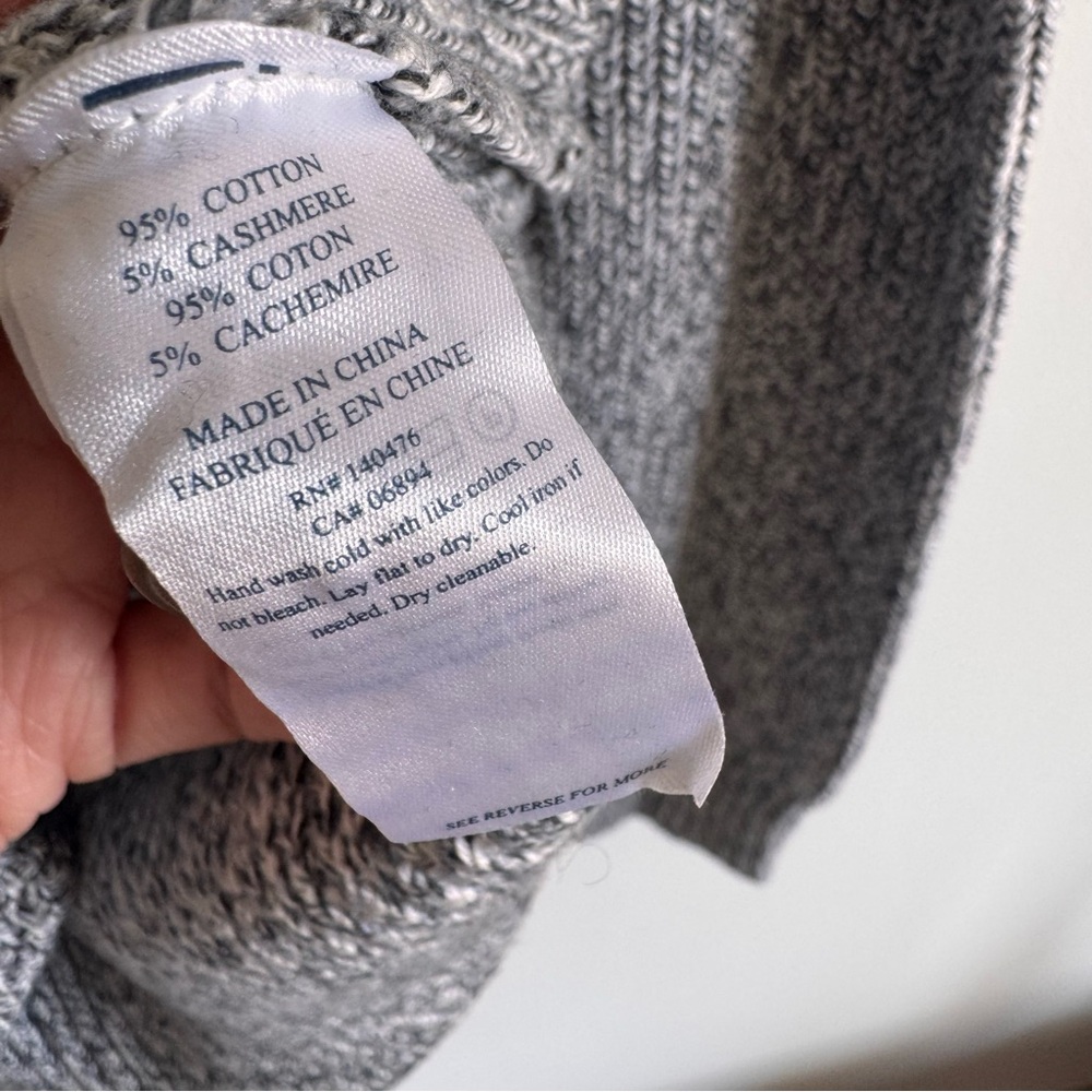 Faherty | Heather Gray Marled Cotton Cashmere Knit Cardigan ~ XL Like New - Picture 10 of 11